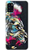 Galaxy A31 Kılıf HD Desen Baskılı Arka Kapak - Colorfull Aslan 