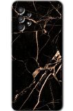 Galaxy A33 Kılıf HD Desen Baskılı Arka Kapak - Siyah Gold Mermer 