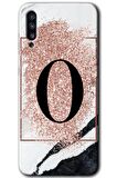 Galaxy A50s Kılıf HD Desen Baskılı Arka Kapak - Pembe Mermer Desenli O Harfi 