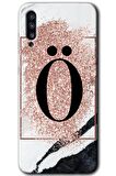 Galaxy A50s Kılıf HD Desen Baskılı Arka Kapak - Pembe Mermer Desenli Ö Harfi 