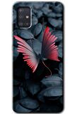 Galaxy A51 Kılıf HD Desen Baskılı Arka Kapak - Dark Butterfly 