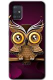 Galaxy A51 Kılıf HD Desen Baskılı Arka Kapak - Owl Bird Branch 