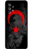 Galaxy A52s Kılıf HD Desen Baskılı Arka Kapak - Black Ayyıldız 