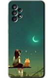 Galaxy A52s Kılıf HD Desen Baskılı Arka Kapak - Kedili Kız 