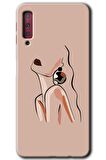 Galaxy A7 2018 Kılıf HD Desen Baskılı Arka Kapak - Çizim Silüet 