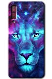 Galaxy A7 2018 Kılıf HD Desen Baskılı Arka Kapak - Neon Lion 