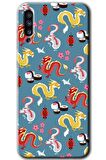 Galaxy A70 Kılıf HD Desen Baskılı Arka Kapak - Funky Dragon 