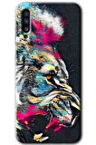 Galaxy A70 Kılıf HD Desen Baskılı Arka Kapak - Colorfull Aslan 