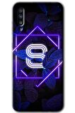 Galaxy A70s Kılıf HD Desen Baskılı Arka Kapak - Dark Neon Yaprak S Harfi 