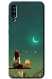 Galaxy A70s Kılıf HD Desen Baskılı Arka Kapak - Kedili Kız 