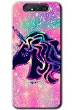 Galaxy A80 Kılıf HD Desen Baskılı Arka Kapak - Unicorn Kristal 