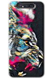 Galaxy A80 Kılıf HD Desen Baskılı Arka Kapak - Colorfull Aslan 