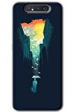 Galaxy A80 Kılıf HD Desen Baskılı Arka Kapak - City Bird Sky 
