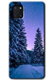 Galaxy A81 Kılıf HD Desen Baskılı Arka Kapak - Kış Manzarası 