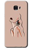 Galaxy C7 Kılıf HD Desen Baskılı Arka Kapak - Çizim Silüet 