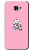 Galaxy C7 Kılıf HD Desen Baskılı Arka Kapak - Bad Grandmother 