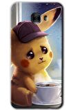 Galaxy C7 Kılıf HD Desen Baskılı Arka Kapak - Üzgün Pikaçu 