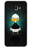 Galaxy C7 Kılıf HD Desen Baskılı Arka Kapak - Angry Duck 