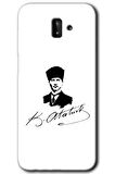 Galaxy J8 Kılıf HD Desen Baskılı Arka Kapak - Kemal Atatürk İmza 