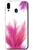 Galaxy M10s Kılıf HD Desen Baskılı Arka Kapak - Pembe Tüy 
