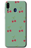 Galaxy M20 Kılıf HD Desen Baskılı Arka Kapak - Kiraz Berry 