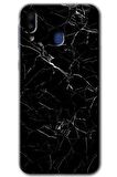 Galaxy M20 Kılıf HD Desen Baskılı Arka Kapak - Siyah Mermer 