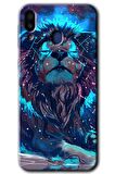 Galaxy M20 Kılıf HD Desen Baskılı Arka Kapak - Neon Aslan 