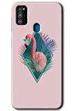 Galaxy M21 Kılıf HD Desen Baskılı Arka Kapak - Flamingo 