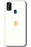 Galaxy M21 Kılıf HD Desen Baskılı Arka Kapak - Cat Minimalism 