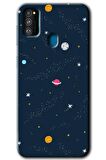Galaxy M21 Kılıf HD Desen Baskılı Arka Kapak - Çizim Gezegen 