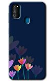 Galaxy M21 Kılıf HD Desen Baskılı Arka Kapak - Çizim Çiçekleri 