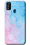 Galaxy M21 Kılıf HD Desen Baskılı Arka Kapak - Blue Art 