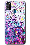 Galaxy M21 Kılıf HD Desen Baskılı Arka Kapak - Mosaic Fragments Colorfull 