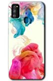 Galaxy M21 Kılıf HD Desen Baskılı Arka Kapak - Gökkuşağı Color 