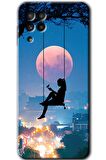 Galaxy M22 Kılıf HD Desen Baskılı Arka Kapak - Yalnız Kadın 