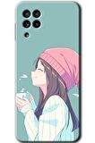 Galaxy M22 Kılıf HD Desen Baskılı Arka Kapak - Happy Girl 