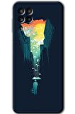 Galaxy M22 Kılıf HD Desen Baskılı Arka Kapak - City Bird Sky 