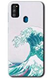 Galaxy M30s Kılıf HD Desen Baskılı Arka Kapak - Dalga 