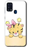 Galaxy M31 Kılıf HD Desen Baskılı Arka Kapak - Sevimli Kedi 