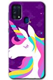 Galaxy M31 Kılıf HD Desen Baskılı Arka Kapak - Unicorn Sleep 