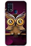 Galaxy M31 Kılıf HD Desen Baskılı Arka Kapak - Owl Bird Branch 