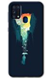 Galaxy M31 Kılıf HD Desen Baskılı Arka Kapak - City Bird Sky 
