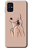 Galaxy M31s Kılıf HD Desen Baskılı Arka Kapak - Çizim Silüet 