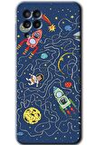 Galaxy M32 Kılıf HD Desen Baskılı Arka Kapak - Kedi Galaksi 