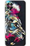 Galaxy M32 Kılıf HD Desen Baskılı Arka Kapak - Colorfull Aslan 
