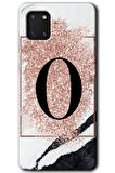 Galaxy Note 10 Lite Kılıf HD Desen Baskılı Arka Kapak - Pembe Mermer Desenli O Harfi 