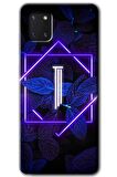 Galaxy Note 10 Lite Kılıf HD Desen Baskılı Arka Kapak - Dark Neon Yaprak I Harfi 
