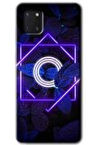 Galaxy Note 10 Lite Kılıf HD Desen Baskılı Arka Kapak - Dark Neon Yaprak O Harfi 