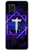 Galaxy Note 10 Lite Kılıf HD Desen Baskılı Arka Kapak - Dark Neon Yaprak T Harfi 