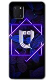 Galaxy Note 10 Lite Kılıf HD Desen Baskılı Arka Kapak - Dark Neon Yaprak Ü Harfi 